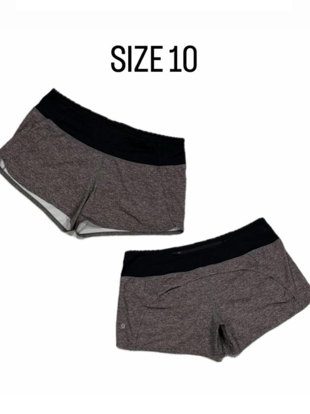 lululemon Speed Up Low-Rise Lined Short - Heathered Black / Black - Size 10 - Picture 1 of 9